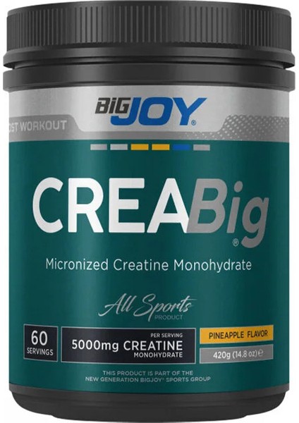 Creabig Powder Creatine Micronized Amino Asit Ananaslı 420 gr