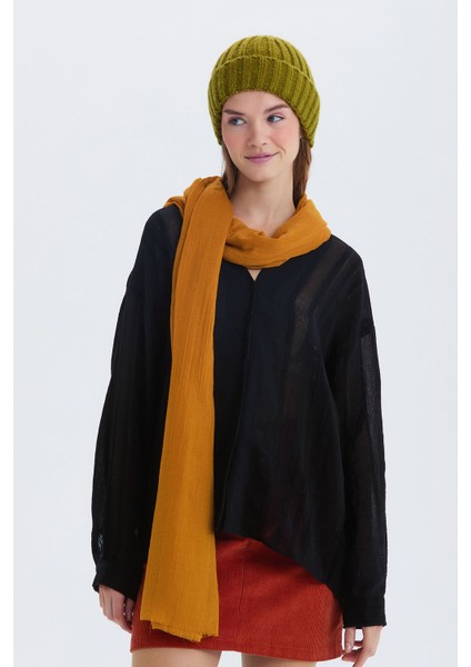 Ince Dökümlü Bambu Şal Mavi Taba