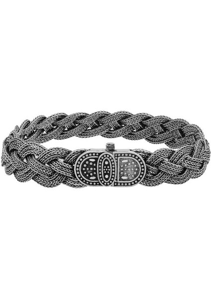 ​925 Ayar Gümüş Elişi Örgü Bileklik T7823 (800800)