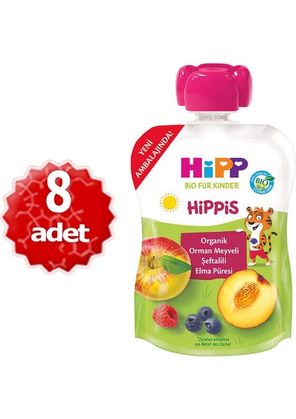 x 8 Adet Orman Meyveli Şeftalili Elma Püresi 100GR