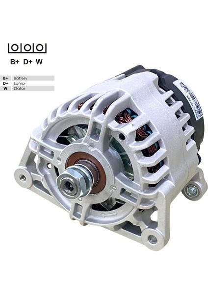 12V Alternatör Dinamo Marellı-Denso Tipi 85 A ( W-L ) Caterpıllar-Forklift-Hidromek-Massey Ferguson
