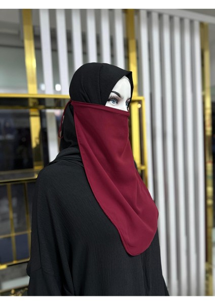 Iç Pece Baglamalı ,hijab ,nikap Bordo Renk