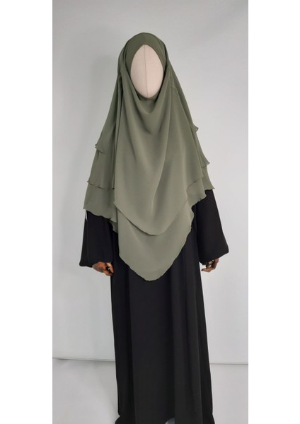 3 Katlı Multi Sifon Sufle Esarp ( Orta Boy ) Hijap Yeşil