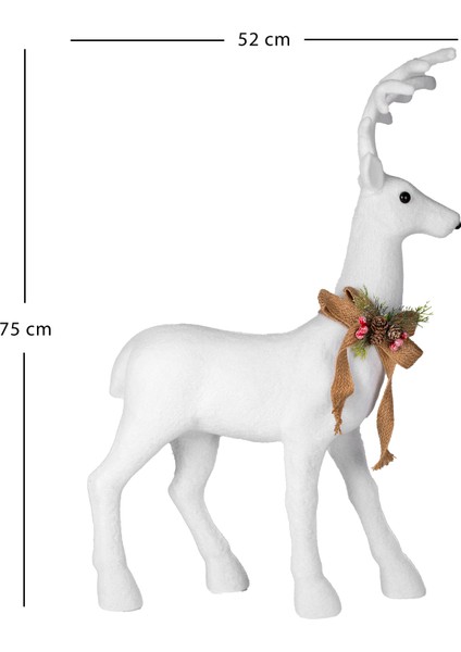 Yılbaşı Süsü, Geyik, Beyaz - 75X52 cm indirimleri
