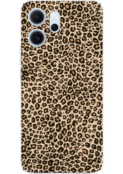 Oppo Reno 14F Uyumlu Leopar Tasarımlı Baskılı Silikon Kılıf