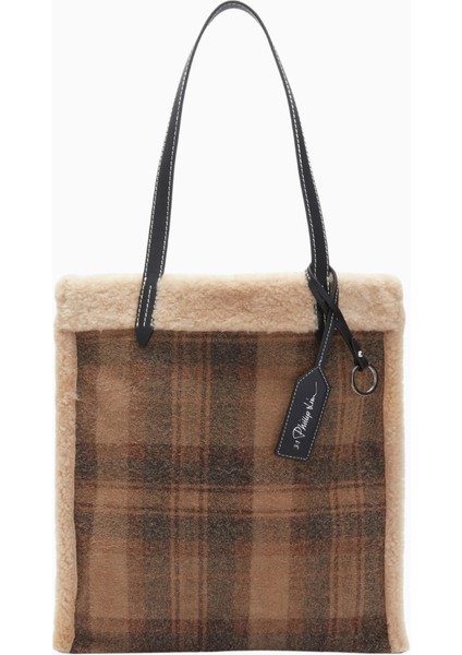 Kadın Slim Tote Omuz Çantası, Kuzu Derisi