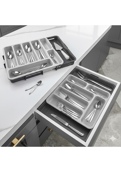 Çekmece İçi Kaşıklık Organizer Çift Taraflı Uzayabilen Pratik Kaşıklık Düzenleyici fiyatları