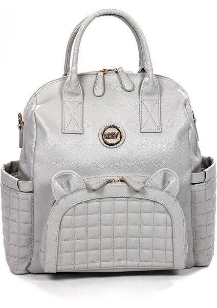 Kitty Deri Anne Bebek Bakım Sırt Çantası 7271 Gri modelleri