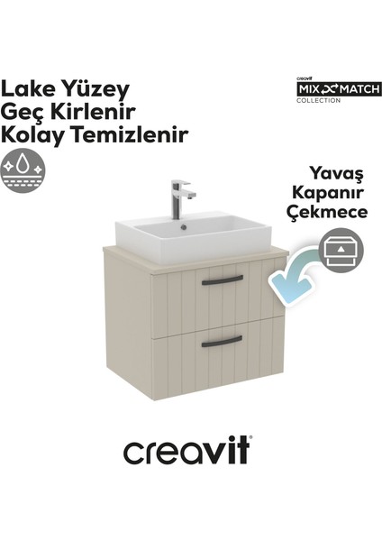 D10 Next Lavabo Dolabı Iki Çekmeceli 65 cm Dafne Lake Kapak modelleri