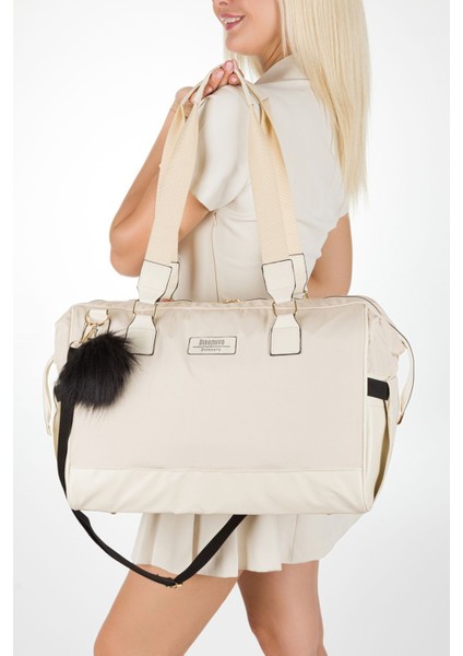 Bondit Hafif Kumaş Alaçatı Modeli Anne Bebek Çantası Bebek Bakım Çantası