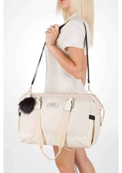 Bondit Hafif Kumaş Alaçatı Modeli Anne Bebek Çantası Bebek Bakım Çantası