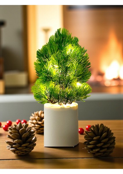 Çam Ağacı Yılbaşı Ağacı Tasarımlı Gece Lambası 27 cm x 7,5 cm modelleri