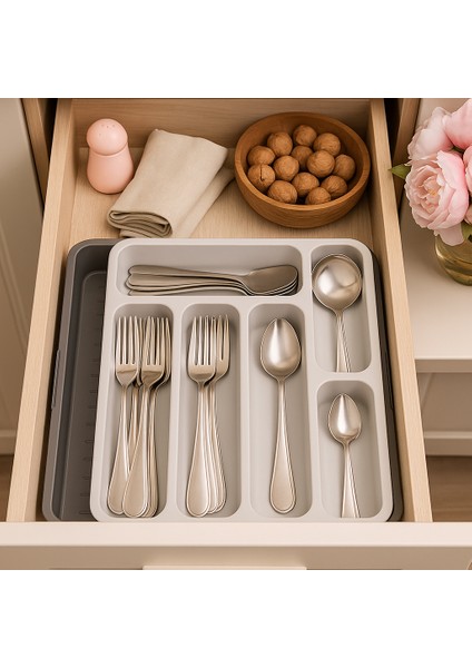 Çekmece İçi Kaşıklık Organizer Çift Taraflı Uzayabilen Pratik Kaşıklık Düzenleyici indirimleri