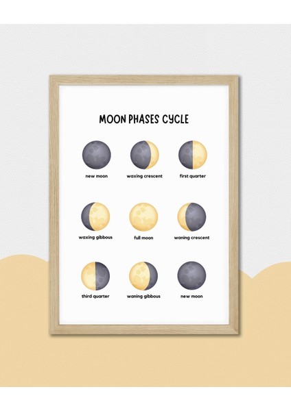 Ingilizce Ayın Halleri Dijital Baskı Poster (Çerçevesiz) indirimleri