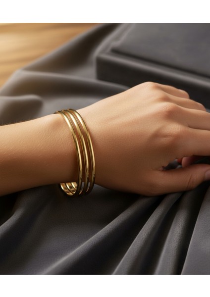 3'lü Ajda Çelik Bombe Bilezik