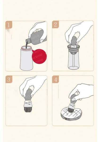 Hazneli Silikon Yağ Sos ve Yumurta Fırçası Yağ Fırçası Yağlık Silikon Fırçalı Yağdanlık ROYALEKS-İND687 modelleri