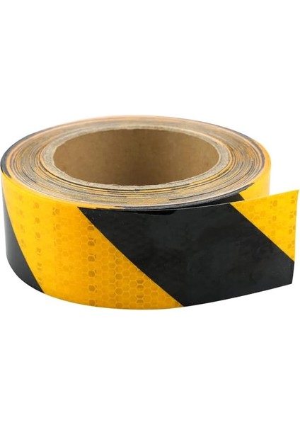 5 cm x 5 Metre Yansıtıcı Siyah Sarı Uyarı Bandı – Basamak, Zemin, Güverte Güvenlik Bandı