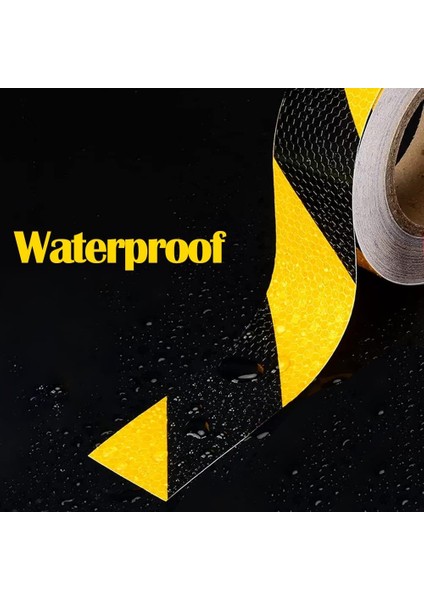 5 cm x 5 Metre Yansıtıcı Siyah Sarı Uyarı Bandı – Basamak, Zemin, Güverte Güvenlik Bandı fiyatları