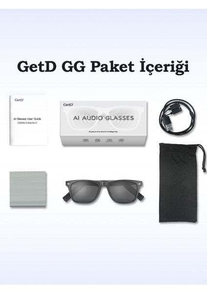 GG24C4 Getd Akıllı Gözlük – Çeviri, Müzik ve Arama Özellikli Bluetooth Gözlük