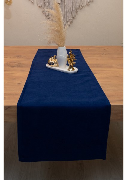 Doku | Kadife Dokulu Tatlı Lacivert Runner 135 x 40 fırsatları