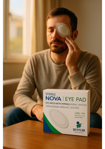 Yapışkanlı Göz Pedi Göz Kapama Bandı Steril Hipoalerjenik 6.5x9.5 cm (50 Adet) indirimleri