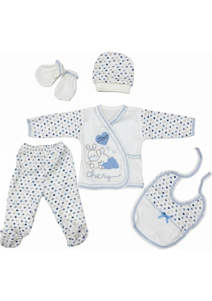 Yeni Sezon Basik Tavşanlı 5li Hastane Çıkış Seti Yenidoğan Kıyafeti Takım Kız Erkek Bebek modelleri