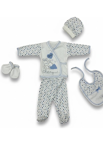 Yeni Sezon Basik Tavşanlı 5li Hastane Çıkış Seti Yenidoğan Kıyafeti Takım Kız Erkek Bebek fırsatları