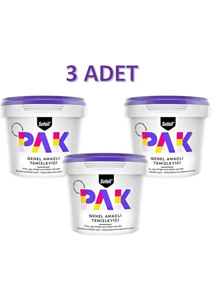 3 Adet Selsil Pak Genel Amaçlı Temizleme 500 gr