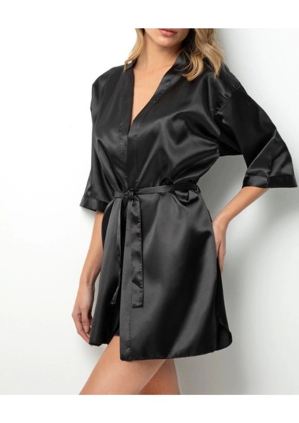 Kadın Saten Belden Bağlamalı Sabahlık LL.N1.I0.LA.002