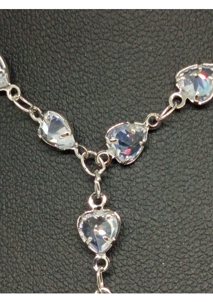 Kalp Kristal Taşlı Sallantılı Y Kolye fiyatları