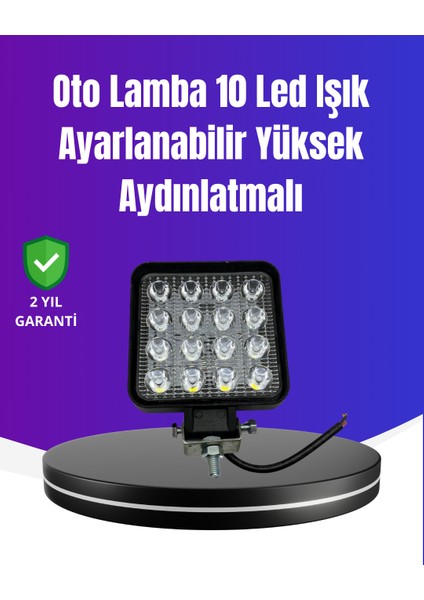 16 LED Beyaz Işık Far | Uzun Ömürlü, Enerji Verimli, Geniş Aydınlatma Açısı