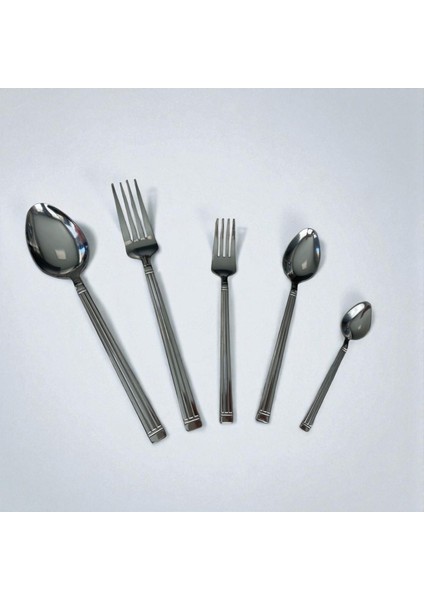 Paslanmaz Çelik Yemek Kaşığı Seti 30 Parça Elif Model Günlük Kullanıma Uygun