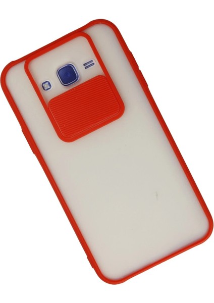 CPT16 Samsung Galaxy J7 Kılıf Palm Buzlu Kamera Sürgülü Silikon - Kırmızı modelleri