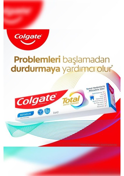 Total Whitening 50 ml 2'li Diş Macunu, Gentle Clean 2+1 Diş Fırçası + Diş Fırçası Kabı Hediyeli modelleri
