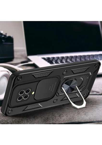 CPT16 Xiaomi Redmi Note 9 Pro Kılıf Pars Lens Yüzüklü Silikon - Kırmızı fiyatları