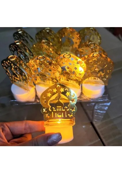 12'li Ramazan Ayaklı LED Işık (Gold, Minare Motifli) fiyatları