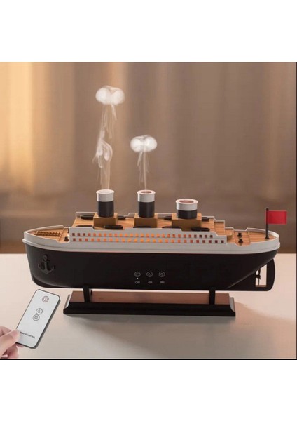 Titanic Gemi Hava Nemlendirici Fonksiyonlu Buhar Makinesi Kumandalı