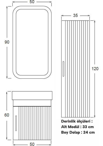 Area Banyo Dolabı 50 cm (Boy Dolabı Dahil Değildir.) fırsatları
