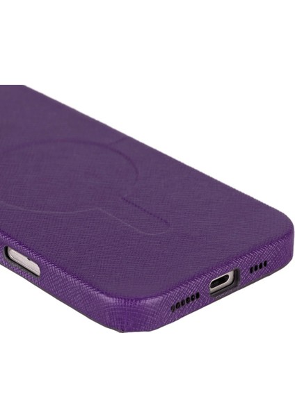 Apple iPhone 16 Pro Max Uyumlu, Hakiki Deri, El Yapımı Kılıf, Mor indirimleri