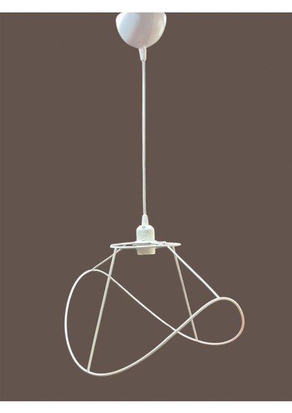 Yaprak Avize Teli , Iskeleti (Orta Boy 44X31 Cm) Beyaz Statik Boyalı (Duy Takımı Dahil) modelleri