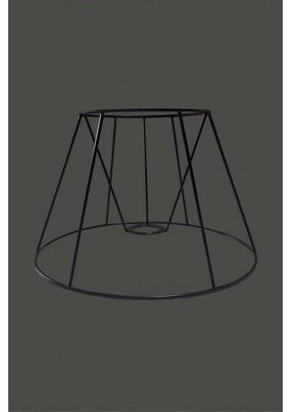 Konik Abajur Teli , Iskeleti Siyah Statik Boyalı E27 (30 Cm) fırsatları
