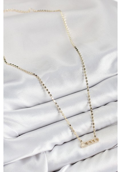 Pirinç Zirkon Taşlı Messika Model Ezme Zincir Gold Renk Kadın Kolye - TJ-BKO10391 fiyatları