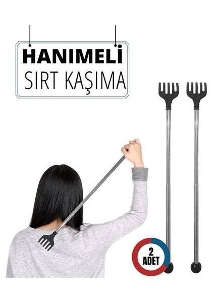 2 Li Hanımeli Metal Sırt Kaşıma Aparatı