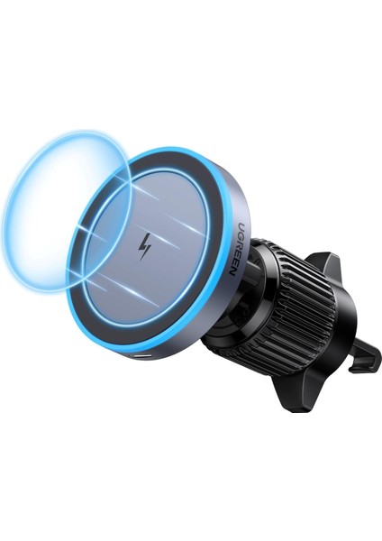 Ugreen Kablosuz Araç Şarj Cihazı Cep Telefonu Tutucu Şarj Fonksiyonlu Araç Cep Telefonu Tutucu 16,16 Pro,16 Pro Max,15,14,13,12 Serisi Için Magsafe ile Uyumlu, Bekleme Fonksiyonunu Destekler