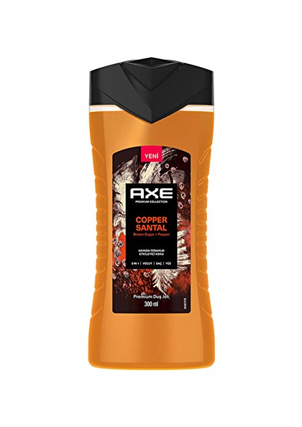 4 Adet Axe Duş Jeli 3in1 Copper Santal 300 ml