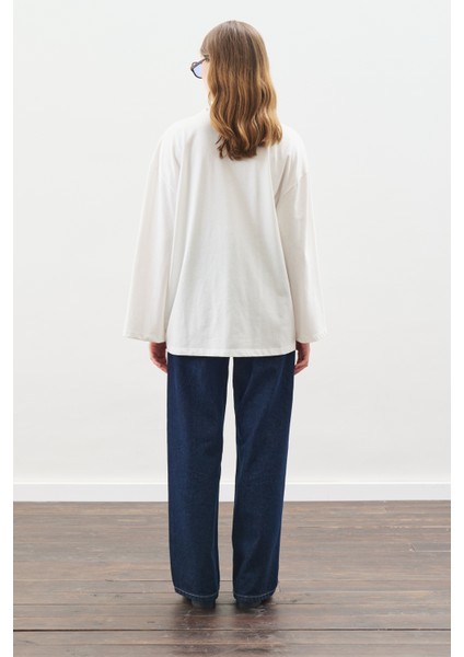 Çıtçıt Ayarlamalı Tshırt Ekru