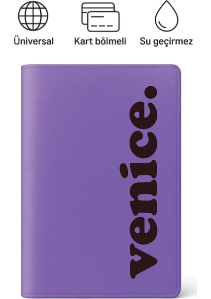 Pasaport Kılıfı Pasaportluk Desenli Pasaport Kabı Su Geçirmez Venedik