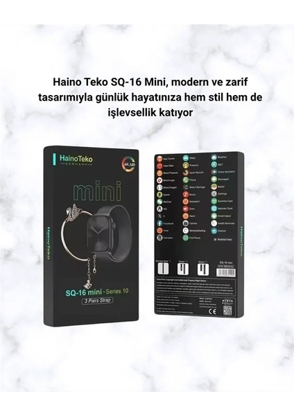 Sq-16 Mini Series 10 Akıllı Saat – 3 Kordon + Hediye Bileklik indirimleri