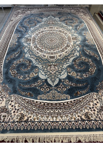 Historia 12038B Milyon Point Üst Kalite Mavi Göbekli Klasik Iran Halısı Avangard Salon Halısı Modern