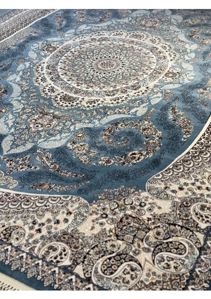 Historia 12038B Milyon Point Üst Kalite Mavi Göbekli Klasik Iran Halısı Avangard Salon Halısı Modern fırsatları